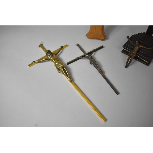 509 - Four 20th Century Crucifix, Tallest 56cm high