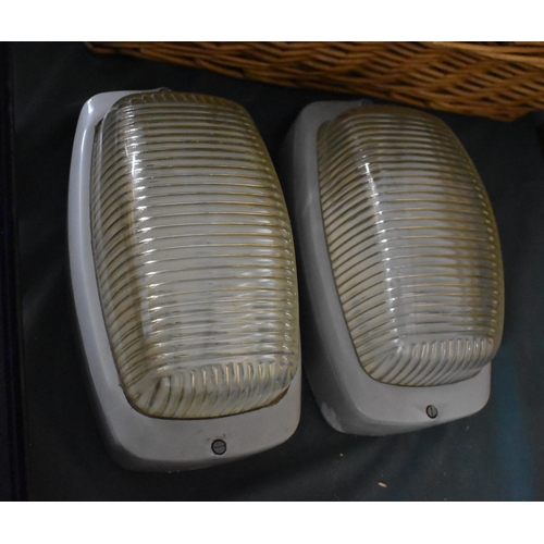 524 - A Pair of Outside Bulkhead Lights by Coughtrie Ltd, 26cm Long