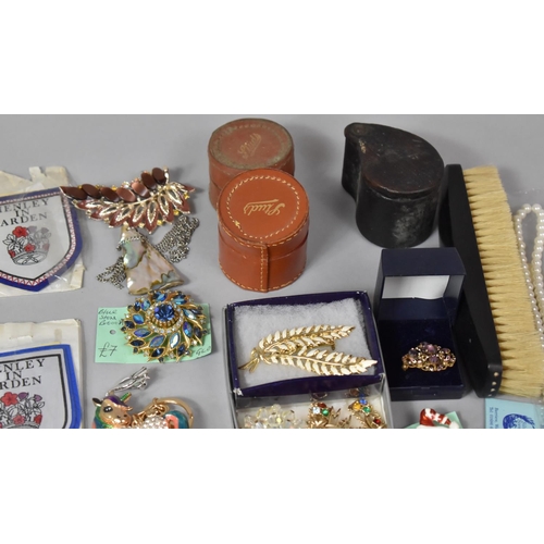 528 - A Collection of Costume Jewellery, Brooches, Souvenir Town Patches etc