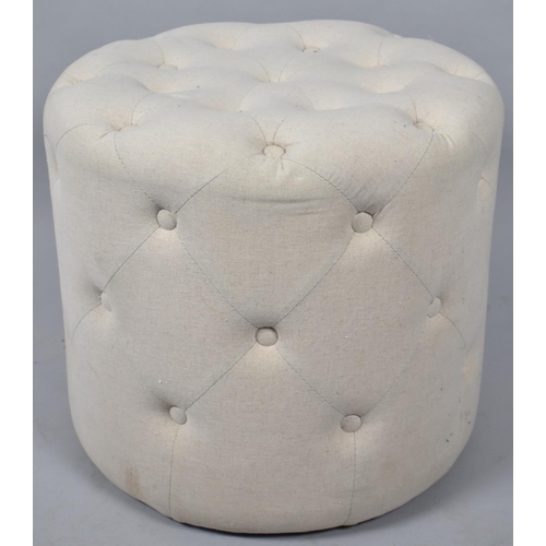 538 - A New Button Upholstered Pouffe, 43cm Diameter and 42cm high