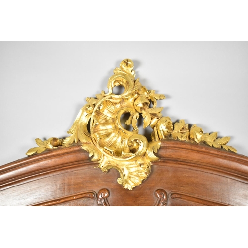 580 - A French Double Bed with Carved Gilt Finial, Has Been Wormed