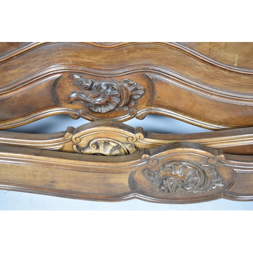 580 - A French Double Bed with Carved Gilt Finial, Has Been Wormed