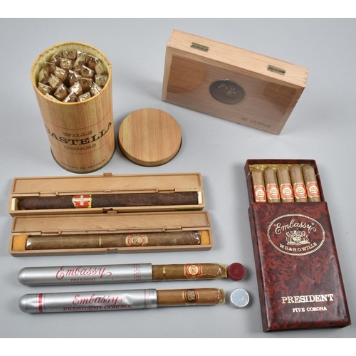 71 - A Collection of Cigars, Cigar Cases, Key Ring etc