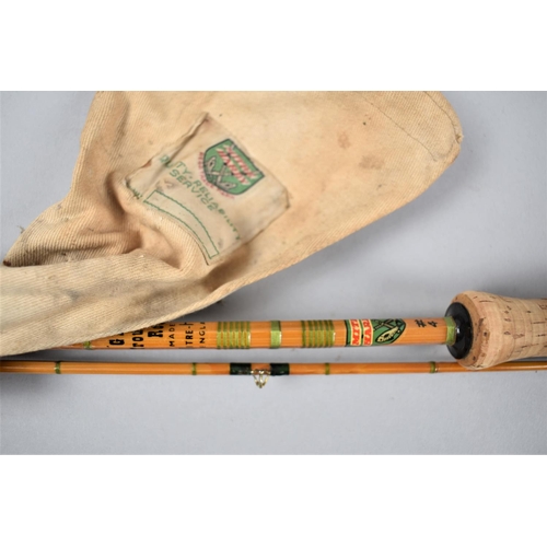 72 - A Mitre-Hardy Split Cane Two Part Trout Rod, 