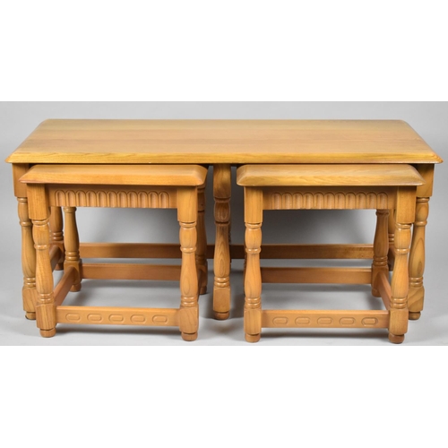 107 - A Mid 20th Century Nest of Three Tables, the Longest 108cm