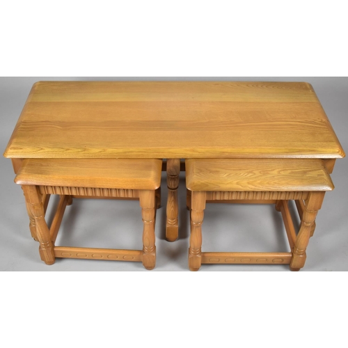 107 - A Mid 20th Century Nest of Three Tables, the Longest 108cm