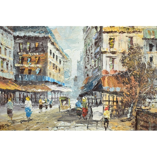 283 - Two Framed French Oils on Board Depicting Parisian Streets, Signed H Charles and J Burnett, both 24x... 