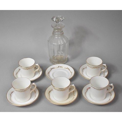 288 - A Royal Stafford Gilt and White Coffee Set to comprise Five Cans, Six Saucers, together with a 19th ... 