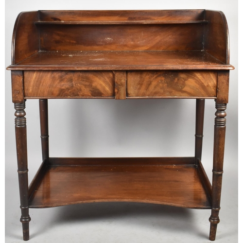 575 - A Victorian Mahogany Washstand with Raised Gallery Shelf, Two Drawers and Galleried Stretcher Shelf ... 