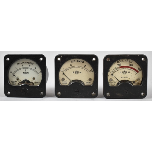 70 - A Collection of Three 1940's Sangamo Weston Aircraft Meters with Air Ministry Marks to Dial