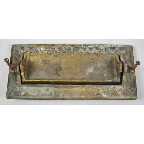 71 - A Late Victorian Brass Letter Flap, 23cm wide