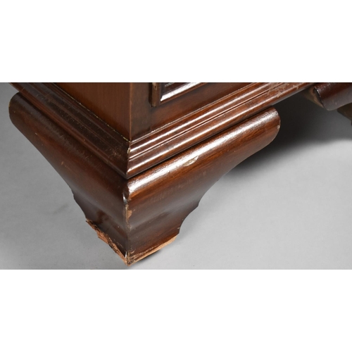 78 - A Late 20th Century Mahogany Kneehole Desk with Tooled Leather Writing Surface, One Long and Two Sho... 