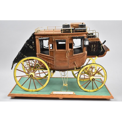 89 - A Large Model of an American Stagecoach, Front Right Wheel AF, Plinth Base, 42cm long