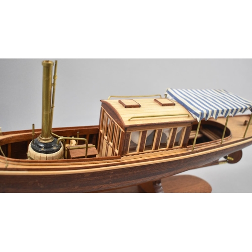 90 - A Wooden Model of a Steam Launch, Louise, 44cm Long