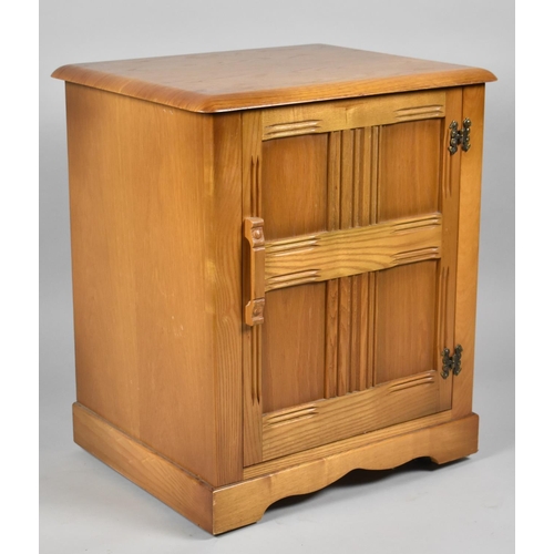 93 - A Mid 20th Century Priory Music Cabinet with Panel Door and Hinged Lid, 55cm wide