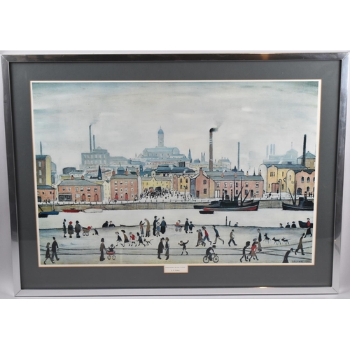 94 - A Framed Lowry Print, Northern River Scene, 60x40cm