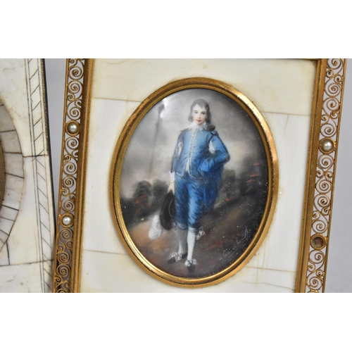 104 - A Hand Painted Oval Miniature Portrait of Young Lord Seymour, Together with Two Other Examples (Cond... 