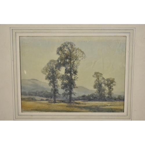 114 - A Framed Watercolour, Victor W Bernard, 1868-1940, Depicting Sussex Downs, 23x17cms