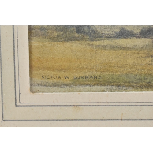 114 - A Framed Watercolour, Victor W Bernard, 1868-1940, Depicting Sussex Downs, 23x17cms