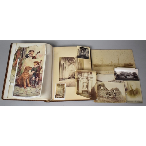 117 - A Late Victorian Leather Bound Grand Tour Scrap Book to include Pages Referring to Florence, Rome, P... 