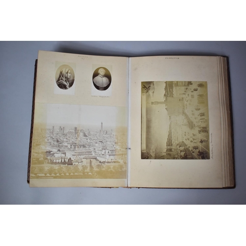 117 - A Late Victorian Leather Bound Grand Tour Scrap Book to include Pages Referring to Florence, Rome, P... 