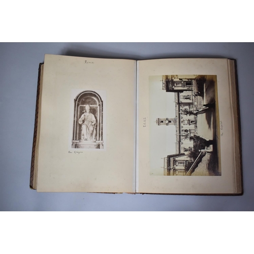 117 - A Late Victorian Leather Bound Grand Tour Scrap Book to include Pages Referring to Florence, Rome, P... 