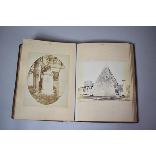 117 - A Late Victorian Leather Bound Grand Tour Scrap Book to include Pages Referring to Florence, Rome, P... 