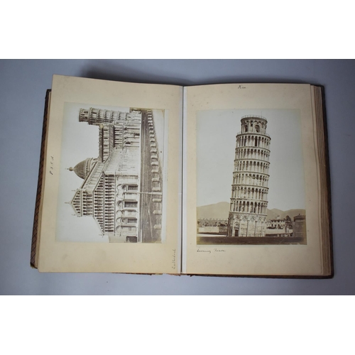 117 - A Late Victorian Leather Bound Grand Tour Scrap Book to include Pages Referring to Florence, Rome, P... 