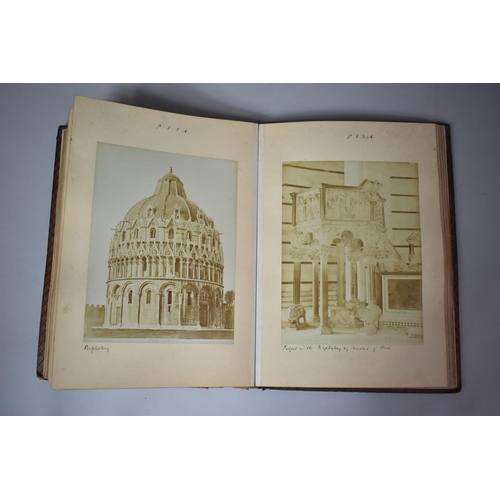 117 - A Late Victorian Leather Bound Grand Tour Scrap Book to include Pages Referring to Florence, Rome, P... 