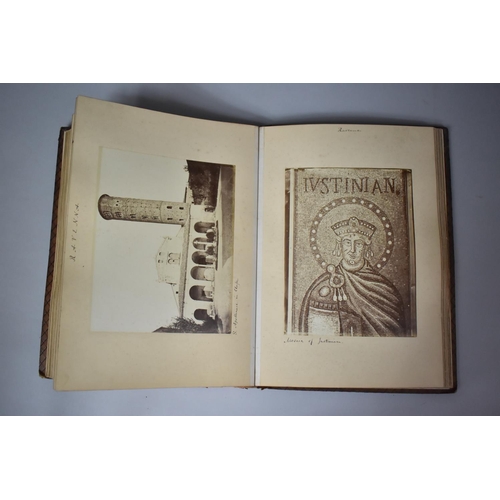 117 - A Late Victorian Leather Bound Grand Tour Scrap Book to include Pages Referring to Florence, Rome, P... 