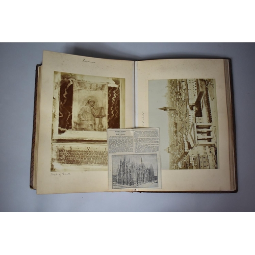 117 - A Late Victorian Leather Bound Grand Tour Scrap Book to include Pages Referring to Florence, Rome, P... 