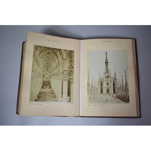 117 - A Late Victorian Leather Bound Grand Tour Scrap Book to include Pages Referring to Florence, Rome, P... 