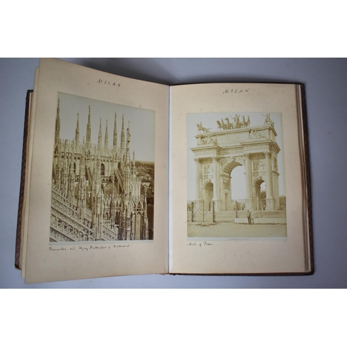 117 - A Late Victorian Leather Bound Grand Tour Scrap Book to include Pages Referring to Florence, Rome, P... 