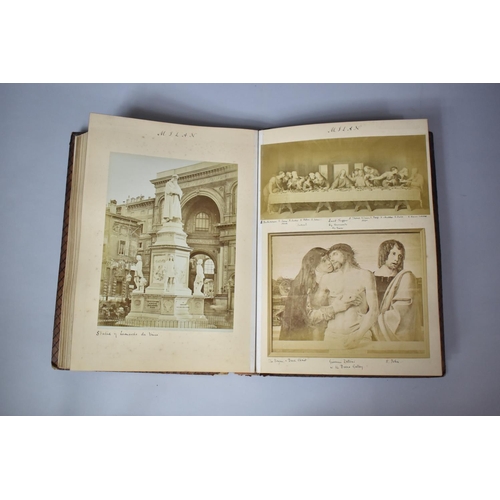 117 - A Late Victorian Leather Bound Grand Tour Scrap Book to include Pages Referring to Florence, Rome, P... 