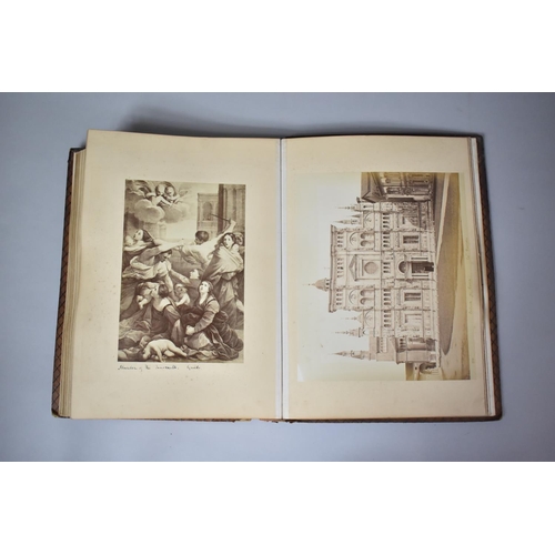 117 - A Late Victorian Leather Bound Grand Tour Scrap Book to include Pages Referring to Florence, Rome, P... 