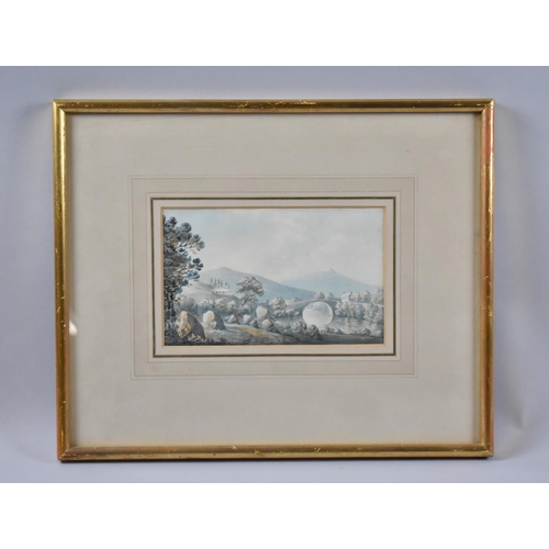 123 - A Framed Watercolour, Rev John Swete, 1790-1820, Druidieal Stones, Near Killin, 19x12cms