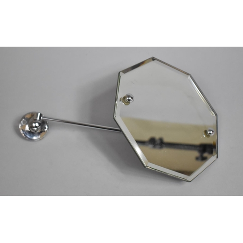 133 - An Art Deco Chromed Octagonal Shaving Mirror with Bevelled Glass