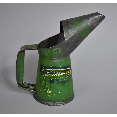 137 - A Vintage Green Painted Engine Oil Can, 20cms High