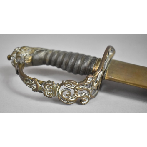 60 - A British 1803 Pattern Officers Sword, Having Lion Pommel and Brass Hilt and Guard with Shagreen Han... 