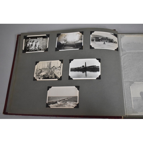 80 - A Vintage Album Containing 80 Monochromatic Photographs including Military Campaigns, Travel, Ships,... 