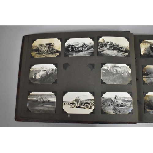 81 - An Album Containing Over 200 Vintage Photographs of Military Campaigns, India, Military Vehicle Cras... 