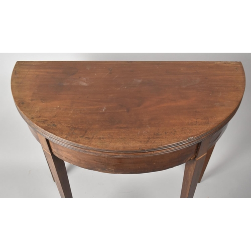 91 - A 19th Century Mahogany Tea Table, Tapered Supports, 75cms High