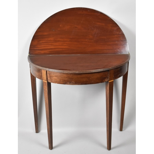 91 - A 19th Century Mahogany Tea Table, Tapered Supports, 75cms High