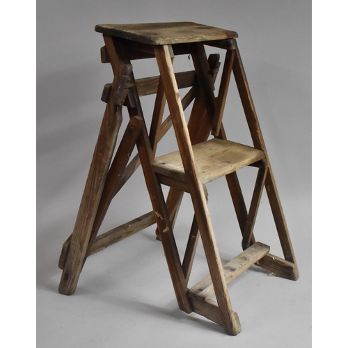 453 - A Vintage Small Two Step Wooden Step Ladder