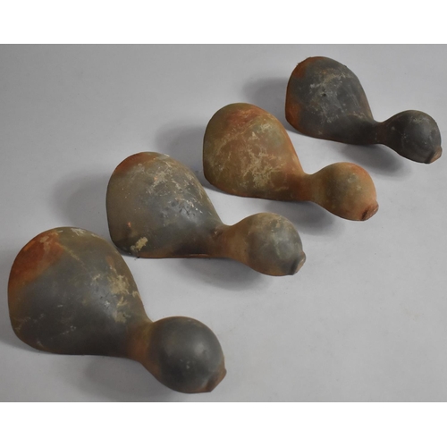 457 - A Set of Four Cast Iron Cabriole Bath Feet