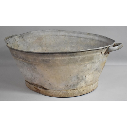 458 - A Galvanized Two Handled Bath, 72cm wide