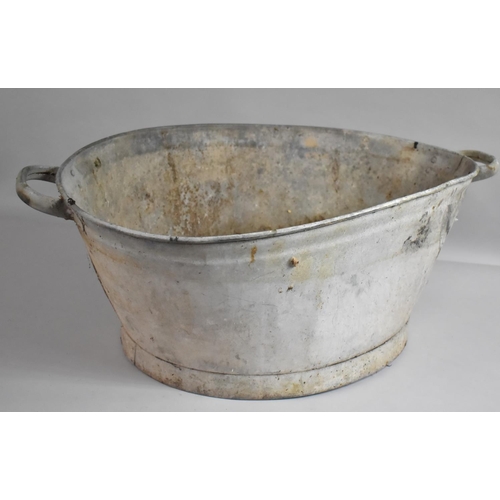 458 - A Galvanized Two Handled Bath, 72cm wide