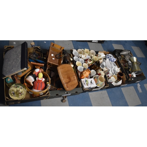 463 - Five Boxes of Sundries to Include Ceramics, Silver Plate and Pewter, Kitchenwares, Ornaments, Glassw... 