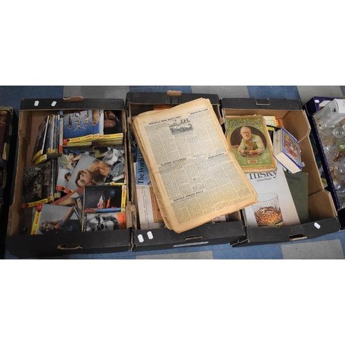 470 - Three Boxes of Printed Ephemera to Include Motoring News C.1968, Various Books and Pamphlets, Photog... 