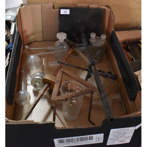 488 - A Collection of Scientific Equipment to include Glass Jars, Metal Stands etc